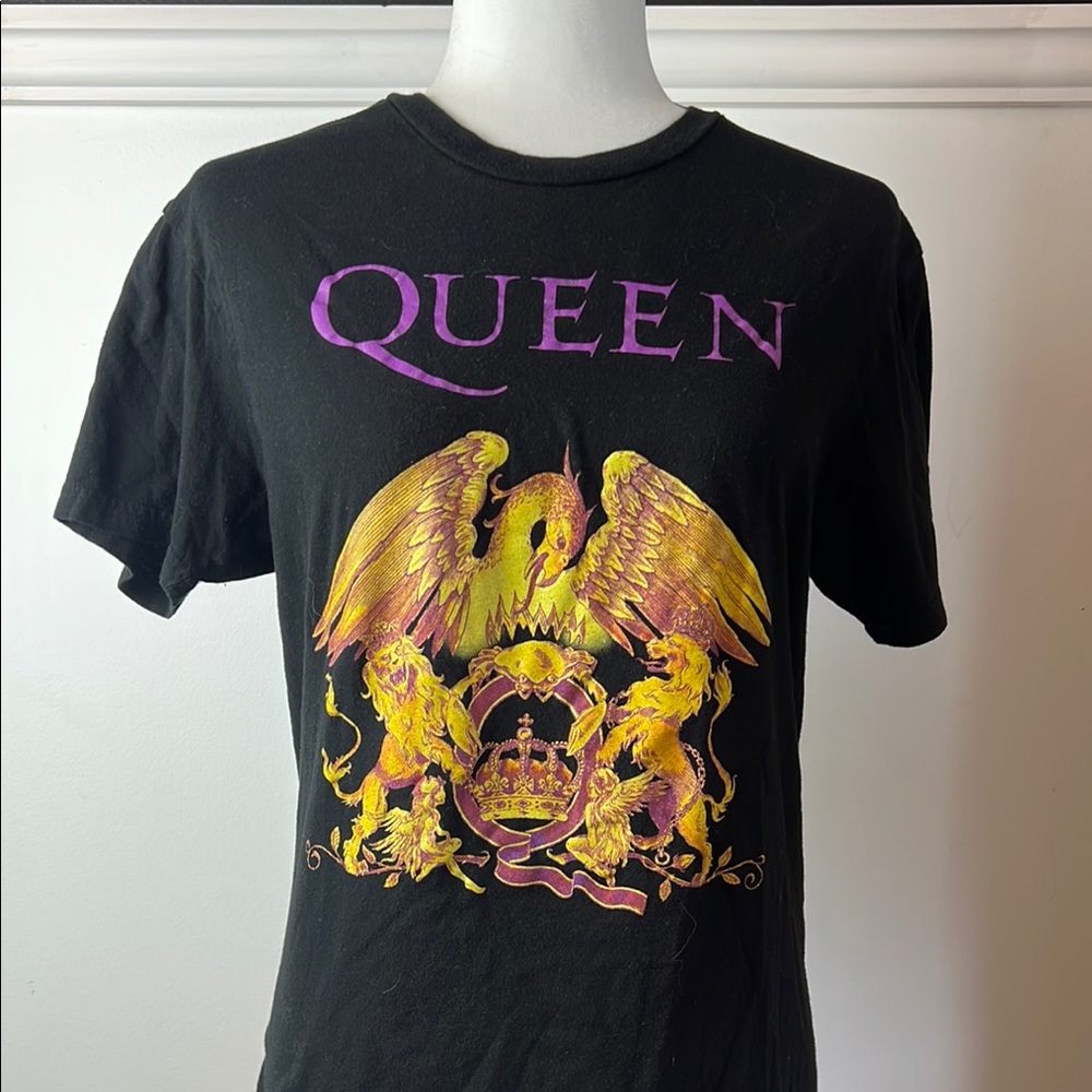 Official Queen Band Tee with Purple and Gold Crest